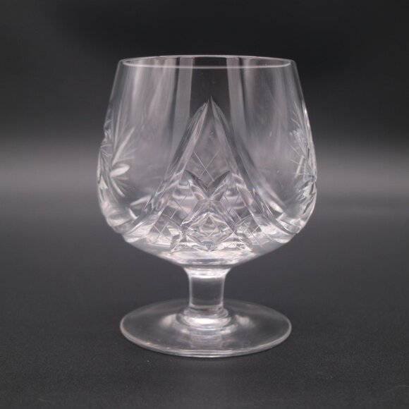 Vintage 5" Pinwheel Cut Crystal Brandy Snifter Goblet Hock - Set of 8 - Picture 8 of 12